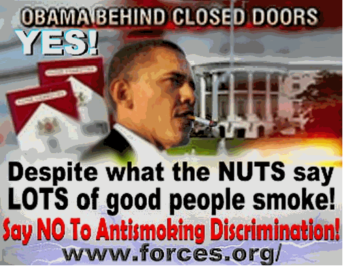 picture graphic of president elect barck obama smoking.  LOTS of GOOD people ARE SMOKERS